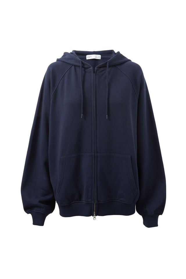 Josie Oversized Zip Through Hoodie, NIGHT NAVY