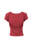 Luxe Short Sleeve Backless Tee, DEEP CHERRY - alternate image 7