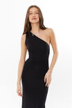 Soft One Shoulder Maxi Dress, BLACK - alternate image 2