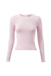 Luxe Long Sleeve Longline Tee, ROSETTE PINK - alternate image 6