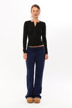 Harriet Henley Long Sleeve Top, BLACK - alternate image 2