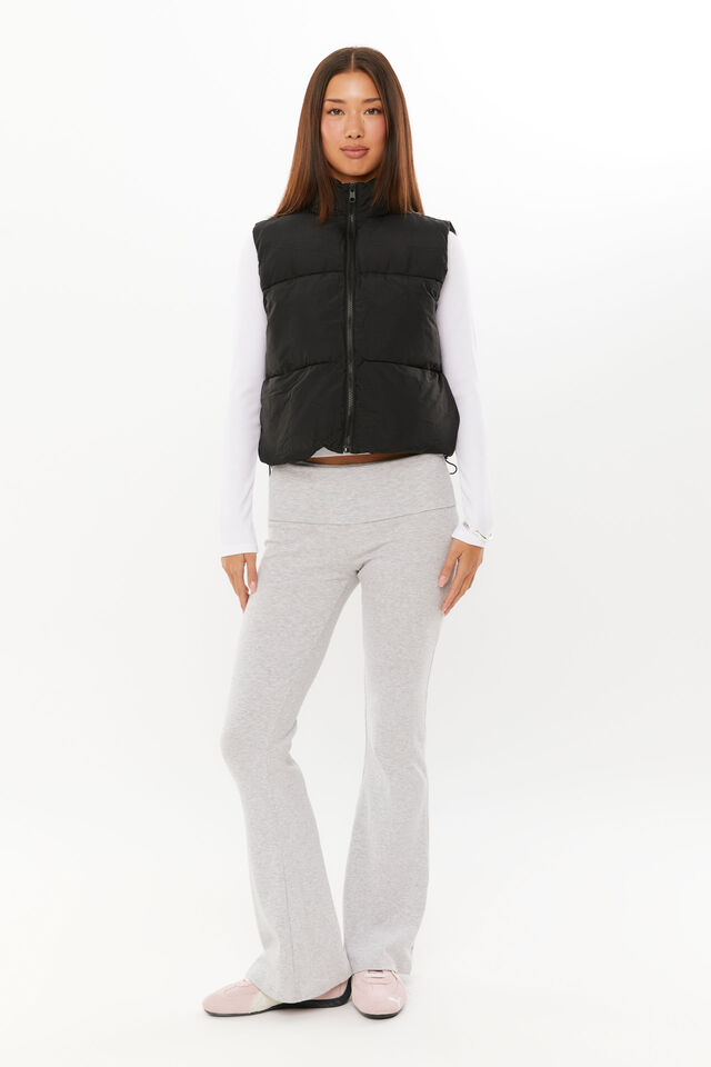 Recycled Puffer Vest, BLACK