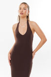 Soft Halter Maxi Dress, ESPRESSO BROWN - alternate image 2