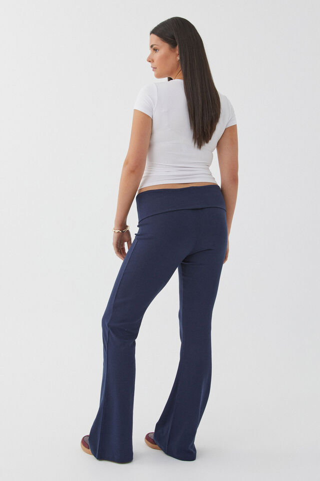 Fold Back Flare Pant, ALL STAR NAVY