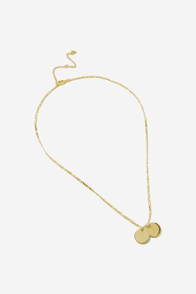 Personalised Disc Necklace, GOLD