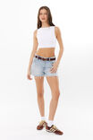 Luxe Low Back Crop Top, WHITE - alternate image 2