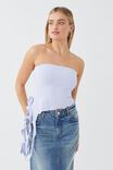 Luxe Strapless Frill Top, BLUE LILAC - alternate image 1