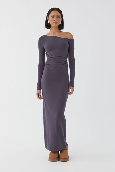 Shop Formal Dress - Soft Ruched Long Sleeve Maxi Dress featured image