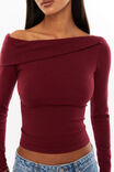 Immy Fold Back Knit Top, RED VELVET - alternate image 4
