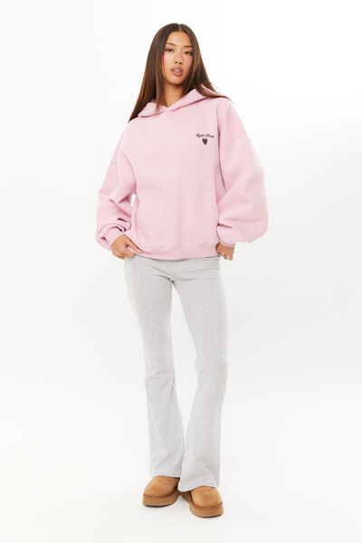 Ella Oversized Fleece Hoodie, JASMINE PINK/HYDE PARK PICNIC