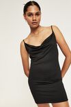 Rhea Luxe Mini Dress, BLACK