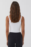 Luxe Scoop Neck Ruched Bodysuit, WHITE - alternate image 3