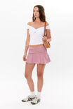 Posey Ruched Mini Skirt, LIPSTICK RED/WHITE STRIPE - alternate image 5