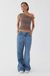Luxe Bree Ruched Twist Top, BROWN CAROB - alternate image 2