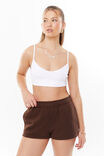 Luxe Micro Crop Top, WHITE - alternate image 1