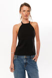 Scarlette Backless Halter Top, BLACK - alternate image 3