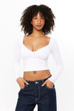 Luxe Kya Long Sleeve Top, WHITE - alternate image 1