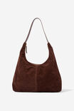 Demi Faux Suede Slouch Bag, CHOCOLATE - alternate image 1