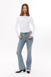 Low Rise Stretch Flare Jean, CLOUDY BLUE - alternate image 1