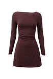 Super Smooth Long Sleeve Mini Dress, CHOC CHERRY - alternate image 6