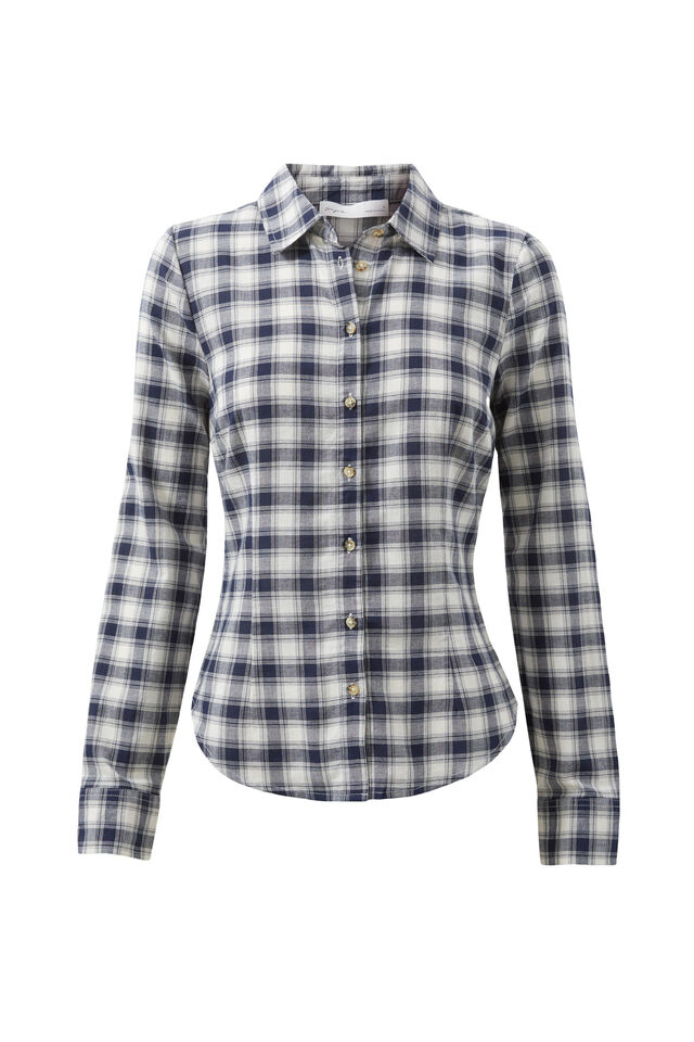 Cindy Check Shirt, NAVY/WHITE CHECK