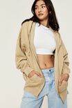 Zola  Oversized Zip Through Hoodie, WASHED COCO WHIP
