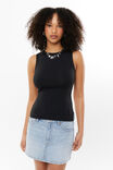 Luxe Mackenzie Open Back Tank, BLACK - alternate image 3