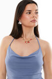 Soft Cowl Neck Halter Top, FROST BLUE - alternate image 4