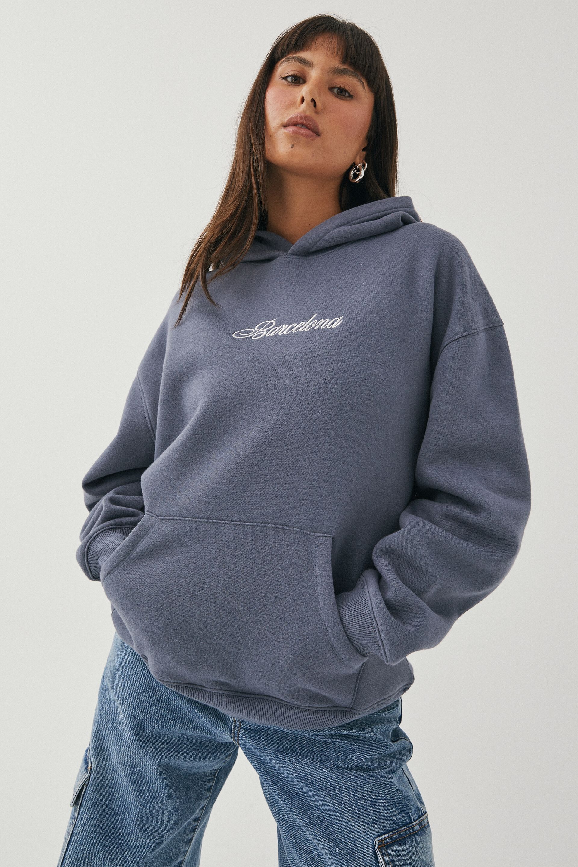 Paige Oversized Printed Hoodie Supre Womens Fashion