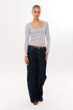 Riri Scoop Neck Long Sleeve Top, GREY MARLE - alternate image 3