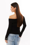 Tahlia Fold Back Knit Top, BLACK - alternate image 3