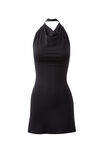 Sammi Soft Halter Mini Dress, BLACK - alternate image 6