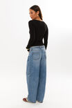 Vivian V Neck Long Sleeve Top, BLACK - alternate image 3