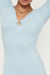 Alexis Long Sleeve Mini Dress, ISLAND BLUE
