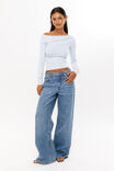 Immy Fold Back Knit Top, MILKY BLUE - alternate image 2
