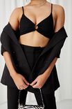 Stacey Ring Bralette Top, BLACK