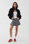 Brooke Cropped Faux Fur Jacket, BLACK - alternate image 1
