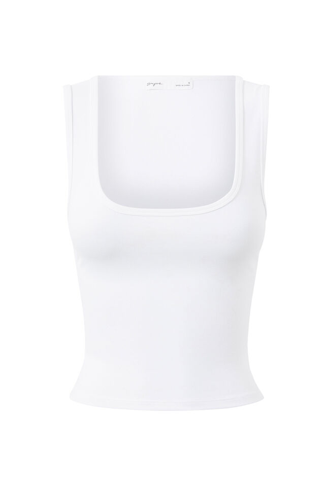 Kirra Scoop Tank, WHITE