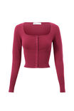Sofi Square Neck Cardi, WILD BERRY - alternate image 6