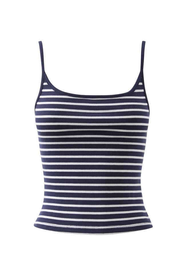 Becky Rib Tank, ALL STAR NAVY/WHITE STRIPE