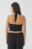 Rami Ruched Halter Top, BLACK - alternate image 3