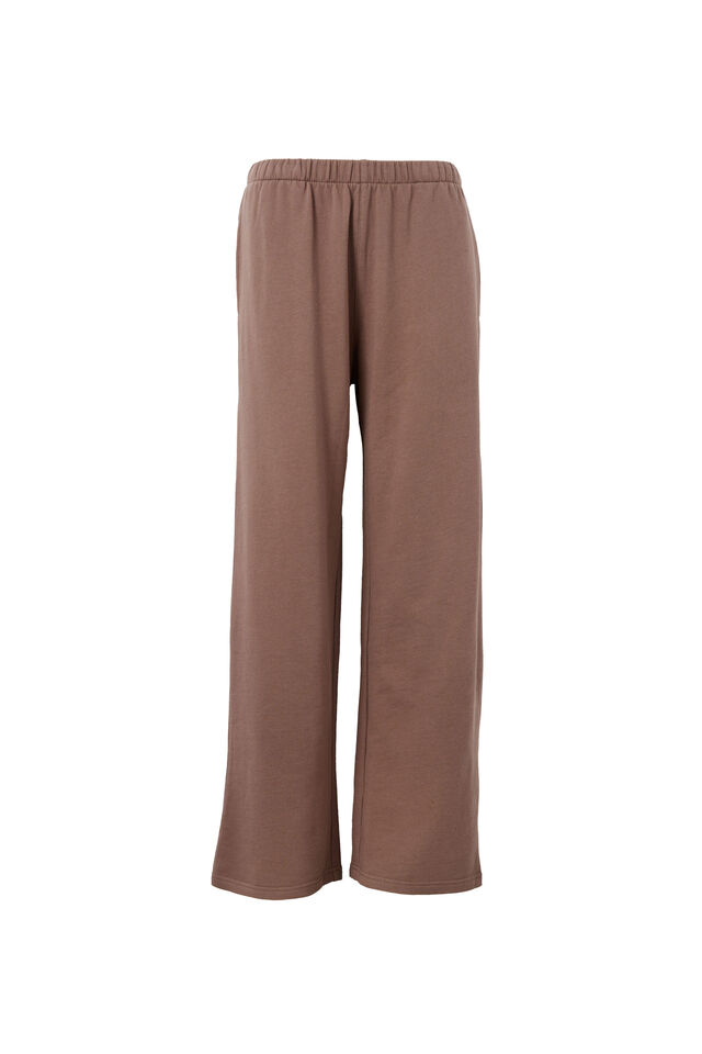 Relaxed Wide Leg Track Pant, BROWN CAROB