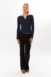 Harriet Henley Long Sleeve Top, NAVY LEAGUE - alternate image 2
