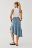 Asymmetrical Denim Midi Skirt, BYRON BLUE - alternate image 3