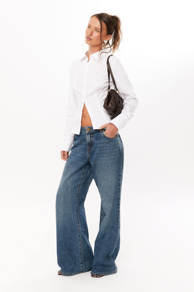 Layla Fitted Shirt, WHITE