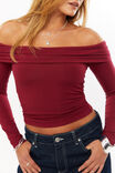 Soft Debbie Off The Shoulder Top, CHERRY RIPE - alternate image 3