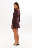 Super Smooth Long Sleeve Mini Dress, CHOC CHERRY - alternate image 3