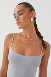 Light Luxe Strappy Bodysuit, PEARL GREY - alternate image 4