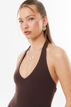 Soft Halter Maxi Dress, ESPRESSO BROWN - alternate image 4