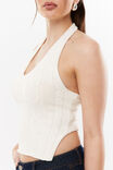 Goldie Cable Knit Halter Vest, CREAMY WHITE - alternate image 4